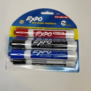 Expo Dry Erase Chisel Tip Markers, Low Odor, 6 Ct